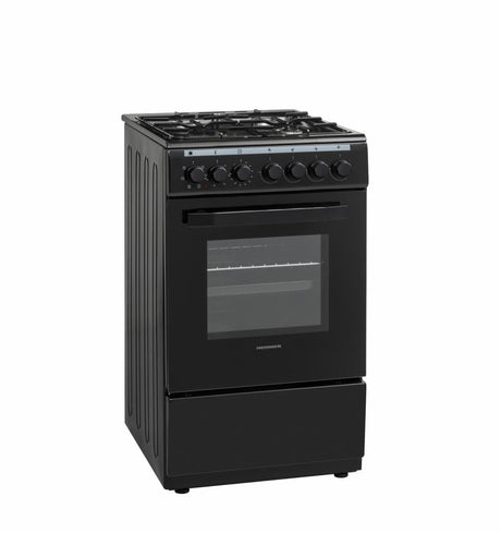 Heinner Aragaz Aragaz Mixt Heinner HFSC-V60LITGC-BK | 4 Arzatoare Gaz, Cuptor Electric, 60cm, Negru, 50x60x85cm