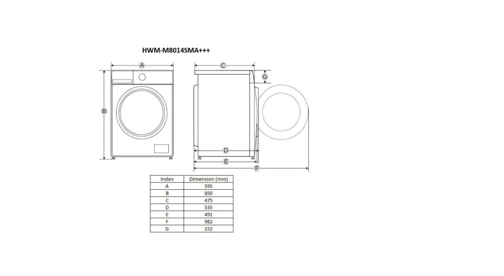 [RESIGILAT] Masina de spalat rufe Heinner HWM-M8014SMA+++ | 8kg, 1400RPM, A+++, Inverter, 59.5x47.5x85cm