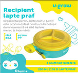 Recipient Lapte Praf cu 3 Compartimente, 250ml, U-grow