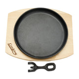 Heinner Articole bucatarie Platou Servire Heinner HR-YT-912 | 22cm, Fonta Pura, Maner Detasabil, Baza Lemn