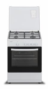 [RESIGILAT] Aragaz Heinner HFSC-SME60WH | 60cm, 4 Arzatoare, Capac Metalic, Alb, 60x55x85cm