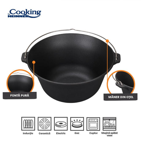 Heinner Vase de gatit Ceaun Cooking by Heinner HR-ZVC-10CP | Fonta Pura, 10L, 37cm