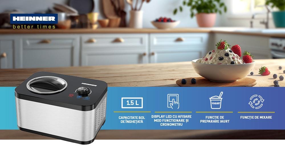 HEINNER Aparat de făcut înghețată HEINNER SweetFreeze HICM-DW154SSBK