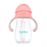 Cana cu Pai Tritan, Roz, 300ml, U-grow
