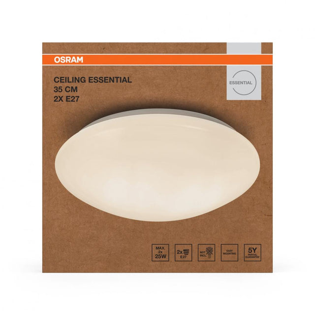 Osram Plafoniera LED Plafoniera OSRAM Essential 000004099854444623 | Ø35cm, 2xE27, IP20, Alb