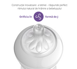 Biberon Philips Avent Natural Response SCY900/01, 125 Ml, Tetina Care Functioneaza Ca Sanul Mamei, cu Debit 2, Tetina Fara Scurgeri, +0 Luni, Fara Bpa