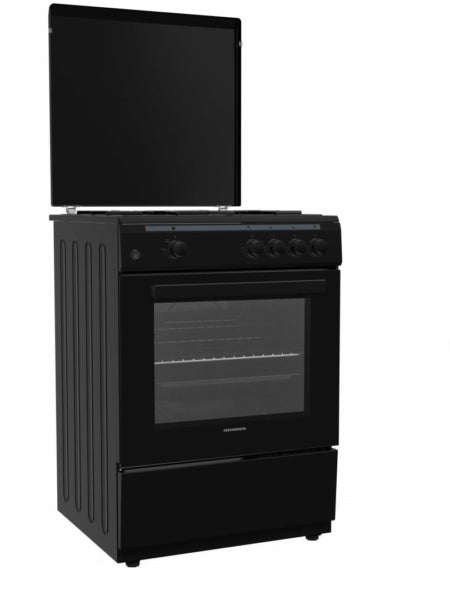 [RESIGILAT] Aragaz Heinner HFSC-V60BK | 60cm, 4 Arzatoare, Cuptor Email, Aprindere Electrica, 60x60x85cm