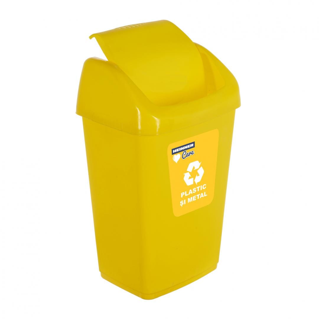 Heinner Cos gunoi Cos Gunoi Heinner HR-AL-35G | 35L, Capac Batant, Reciclare, Galben