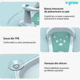 Scaun Baie Bebe cu Ghidon, Spatar Reglabil, Verde, U-grow