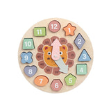 Ceas Educativ din Lemn cu Forme Geometrice — MomKi