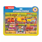 Puzzle din Spuma EVA, Masini și Semne de Circulatie, 17 Piese, Puedo — Puedo Toys