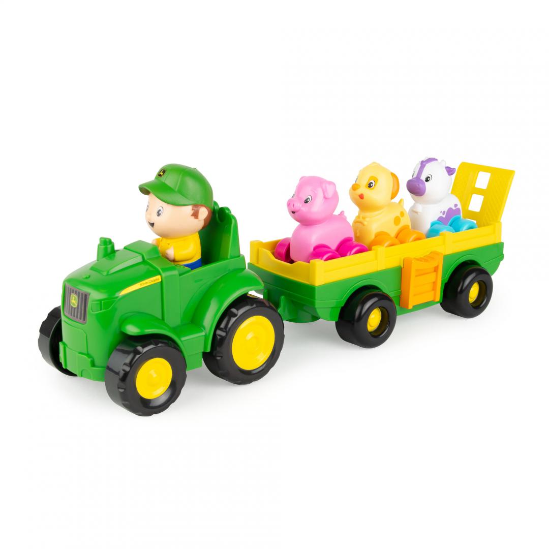 Tractoras cu Remorca, Animalute și Sunete, John Deere — TOMY