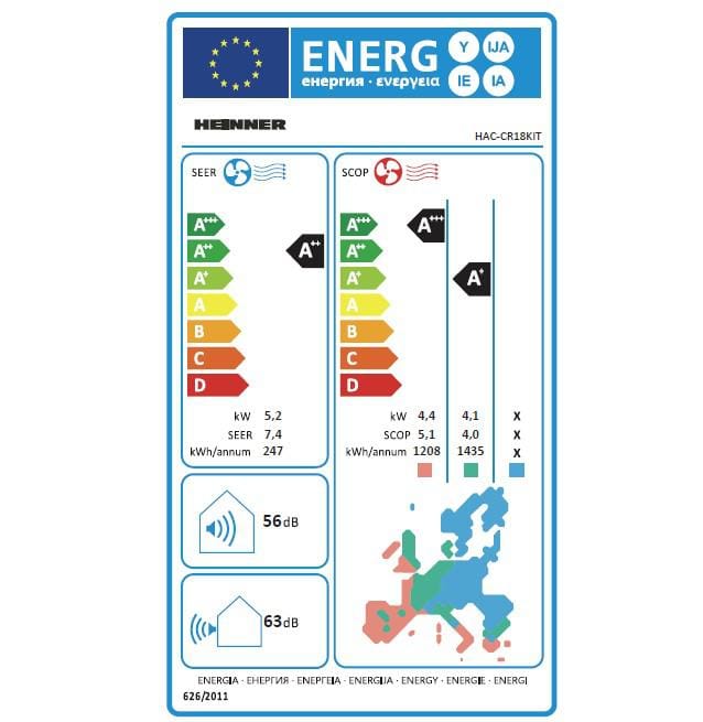 Heinner Aparat aer conditionat [RESIGILAT] Aer Conditionat Heinner HAC-CR18KIT | 18000 BTU, Inverter, Clasa A++, Wi-Fi