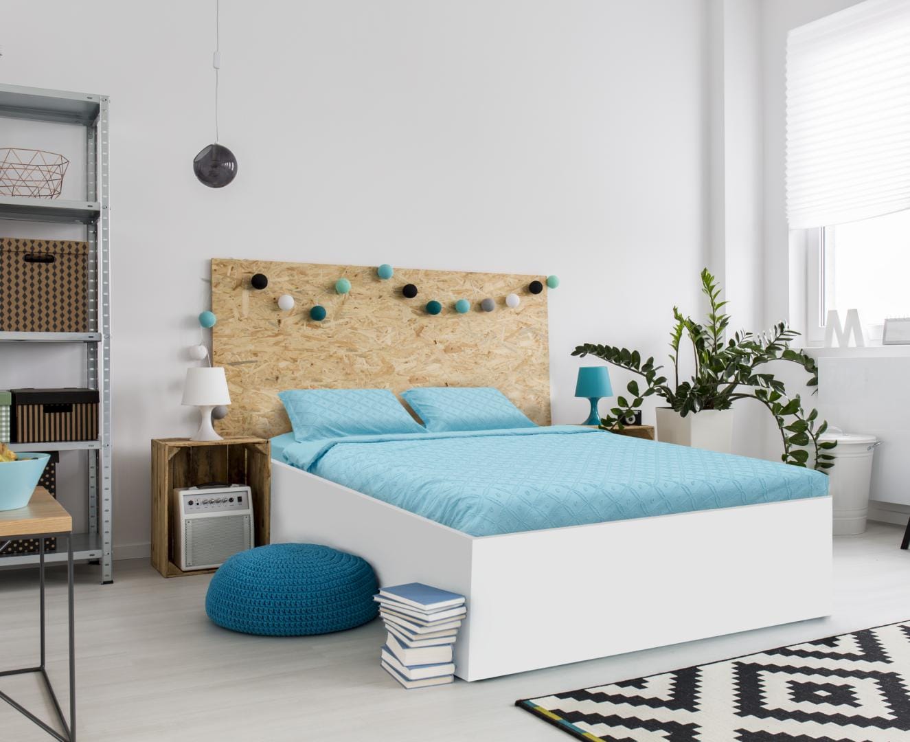 Heinner Lenjerie de pat Lenjerie Pat KS Heinner HR-4KSBED-TFBLUE | Broderie, Tuffata Blue