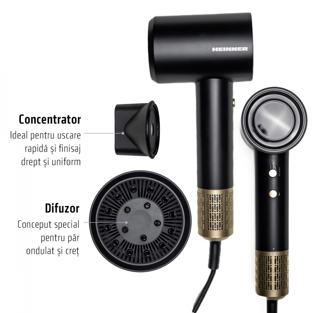 Heinner Uscator de par Uscator de par profesional Heinner HHD-R16BLDC-BK | Motor BLDC, 1600W