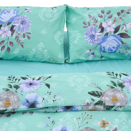 Heinner Lenjerie de pat Lenjerie de Pat Heinner HR-DBL132-SPG | Dubla, 100% Bumbac, 4 Piese, Spring