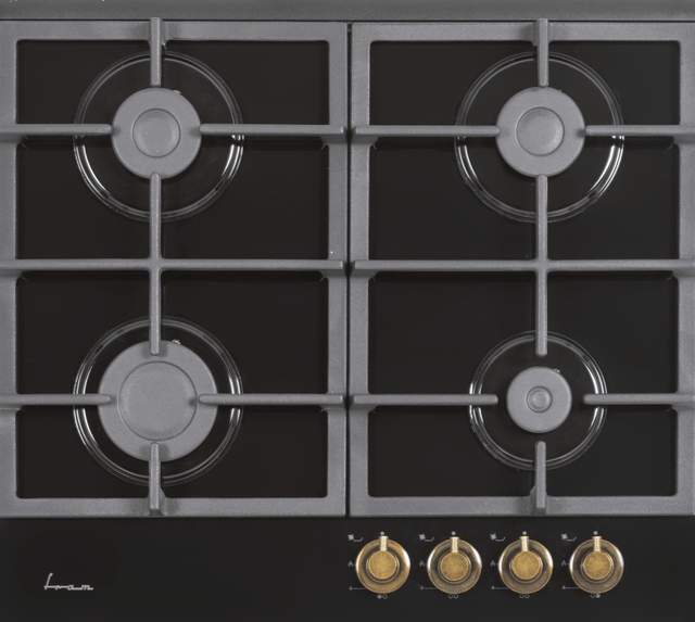 Fram Plita incorporabila Plita Incorporabila Fram FBH-S4IWF-GRBK | 4 Arzatoare, Gratar Fonta, Aprindere Electrica, Sticla Neagra, 59x52x10.85cm