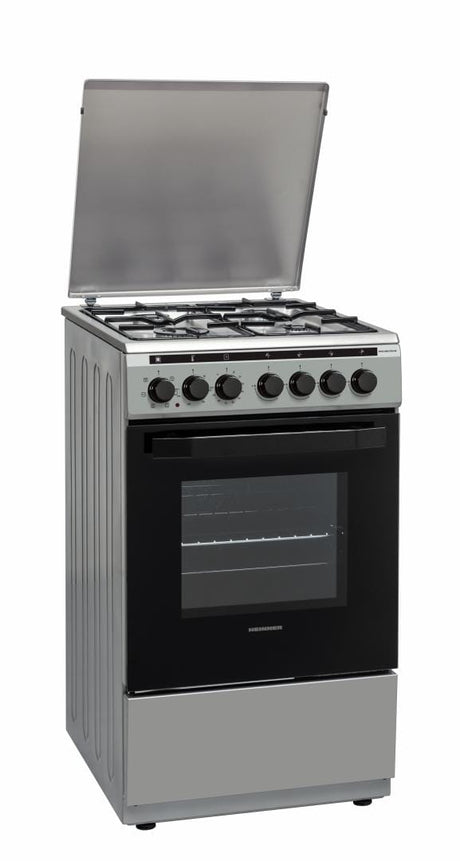Heinner Aragaz Aragaz Mixt Heinner HFSC-V60LITGC-SS | 60cm, 4 Arzatoare Gaz, Cuptor Electric, Inox, 50x60x85cm