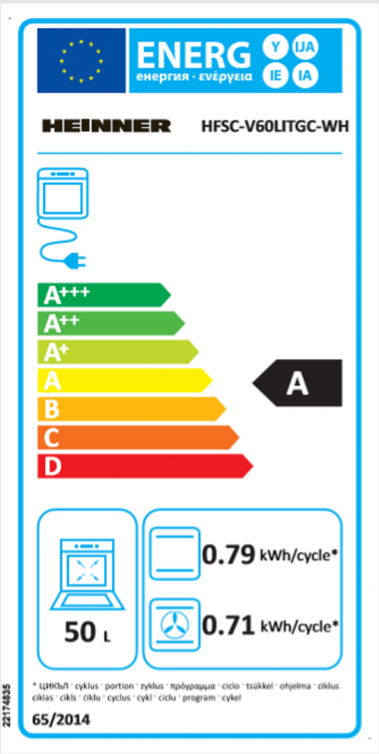 Heinner Aragaz Aragaz Mixt Heinner HFSC-V60LITGC-WH | 60cm, 4 Arzatoare, Cuptor Gaz, Alb, 50x60x85cm