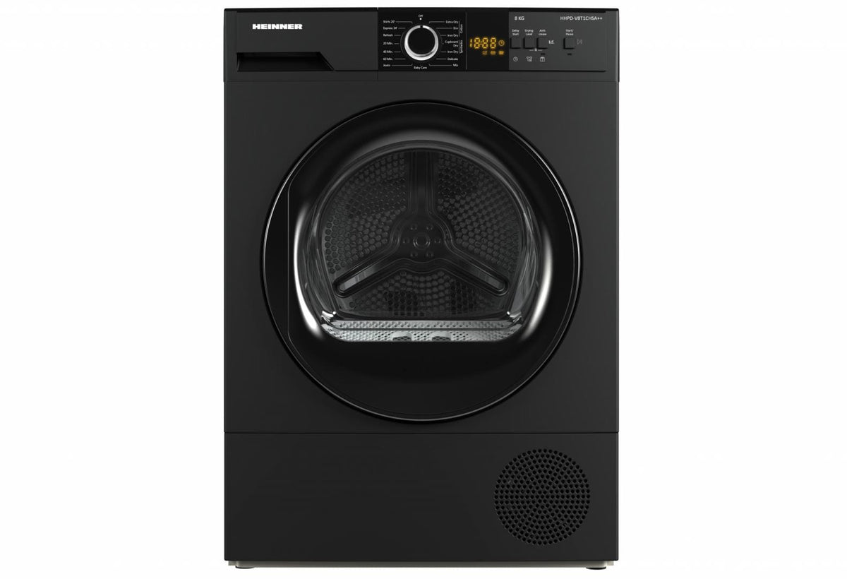 Heinner Uscator de rufe [RESIGILAT] Uscator de rufe Heinner HHPD-V8T1CHSA++ | 8kg, Pompa caldura, Clasa E, 15 programe, 59.6x56.3x84.5cm