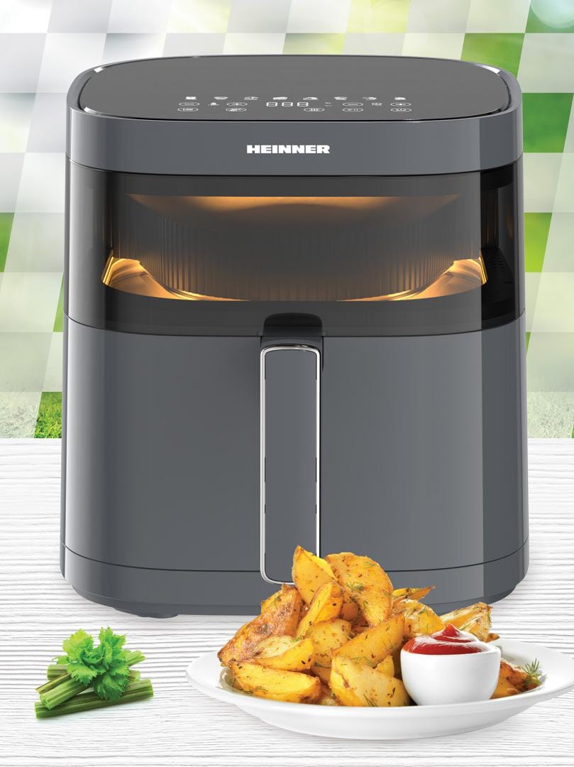 Heinner Air Fryer Air Fryer Heinner HAF-B6GRY17LG | 6L, 1700W, DualHeat, Negru/Gri