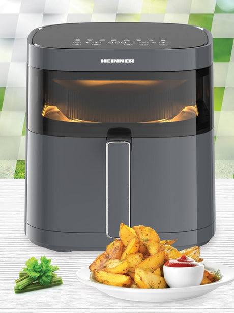 Heinner Air Fryer Air Fryer Heinner HAF-B6GRY17LG | 6L, 1700W, DualHeat, Negru/Gri