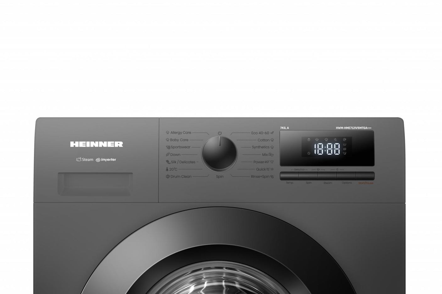 MASINA DE SPALAT RUFE SLIM HEINNER HWM-HME712IVSMTGA+++, CAPACITATE 7KG, VITEZA DE CENTRIFUGARE 1200RPM, CLASA ENERGETIC