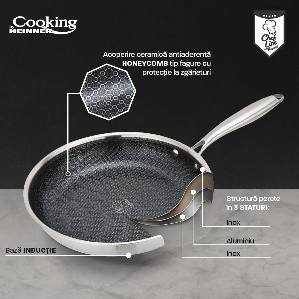 Heinner Tigaie Tigaie Heinner HR-MRK-20T | Inox 3 Straturi, 20cm, Titanium3