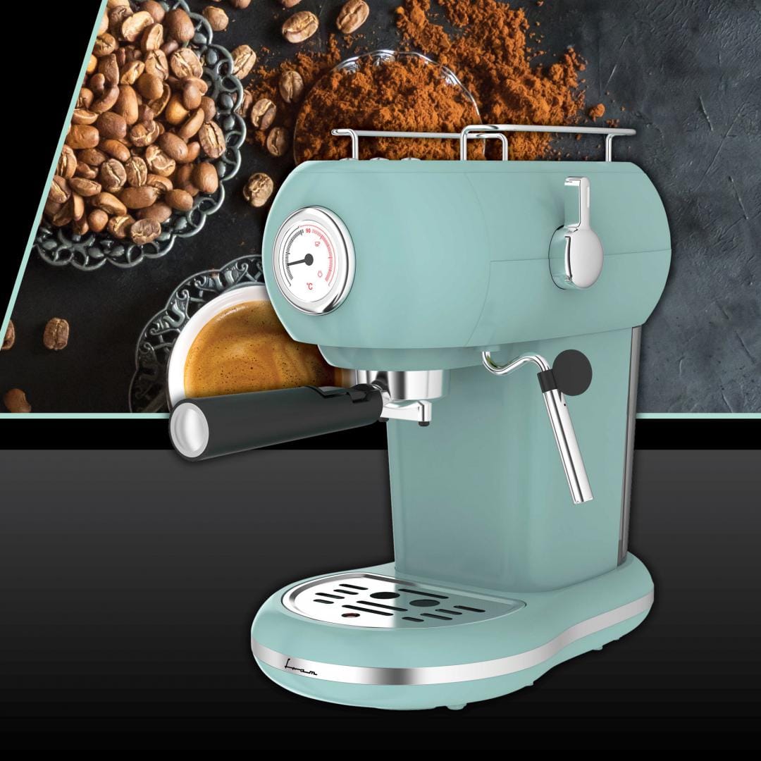 Fram Espressor manual Espressor Manual FRAM FEM-D15RGR | 1100W, 15 Bar, 1.2L, Sistem Spumare, Verde