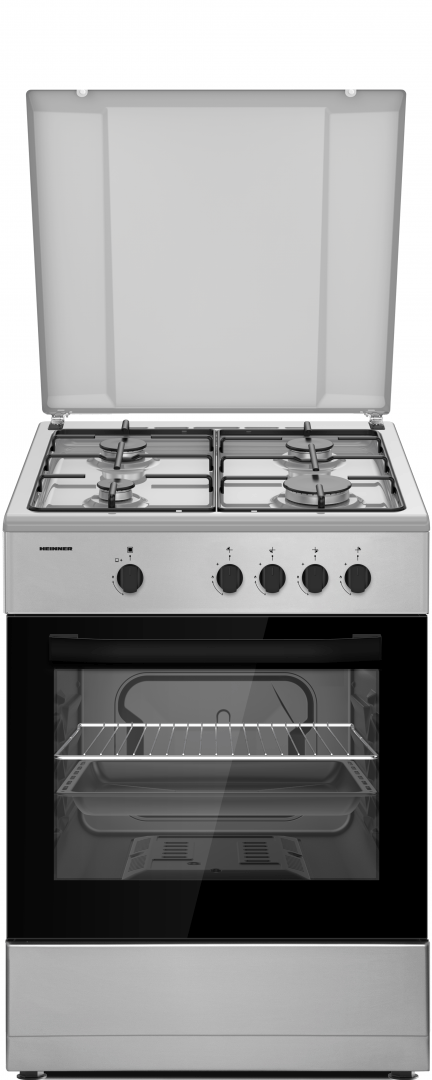 Heinner Aragaz Aragaz Heinner HFSC-SME66ISL | 4 Arzatoare Gaz, Cuptor Electric, Grill, Inox, 60x60x85cm