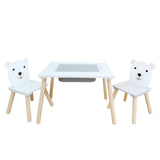 Set Masuta și 2 Scaune, cu Spatiu de Activitati, Bear, U-grow