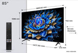 TCL Televizoare Televizor TCL QLED 85T69C | 215 cm, Smart Google TV, 4K Ultra HD, (Model 2025)