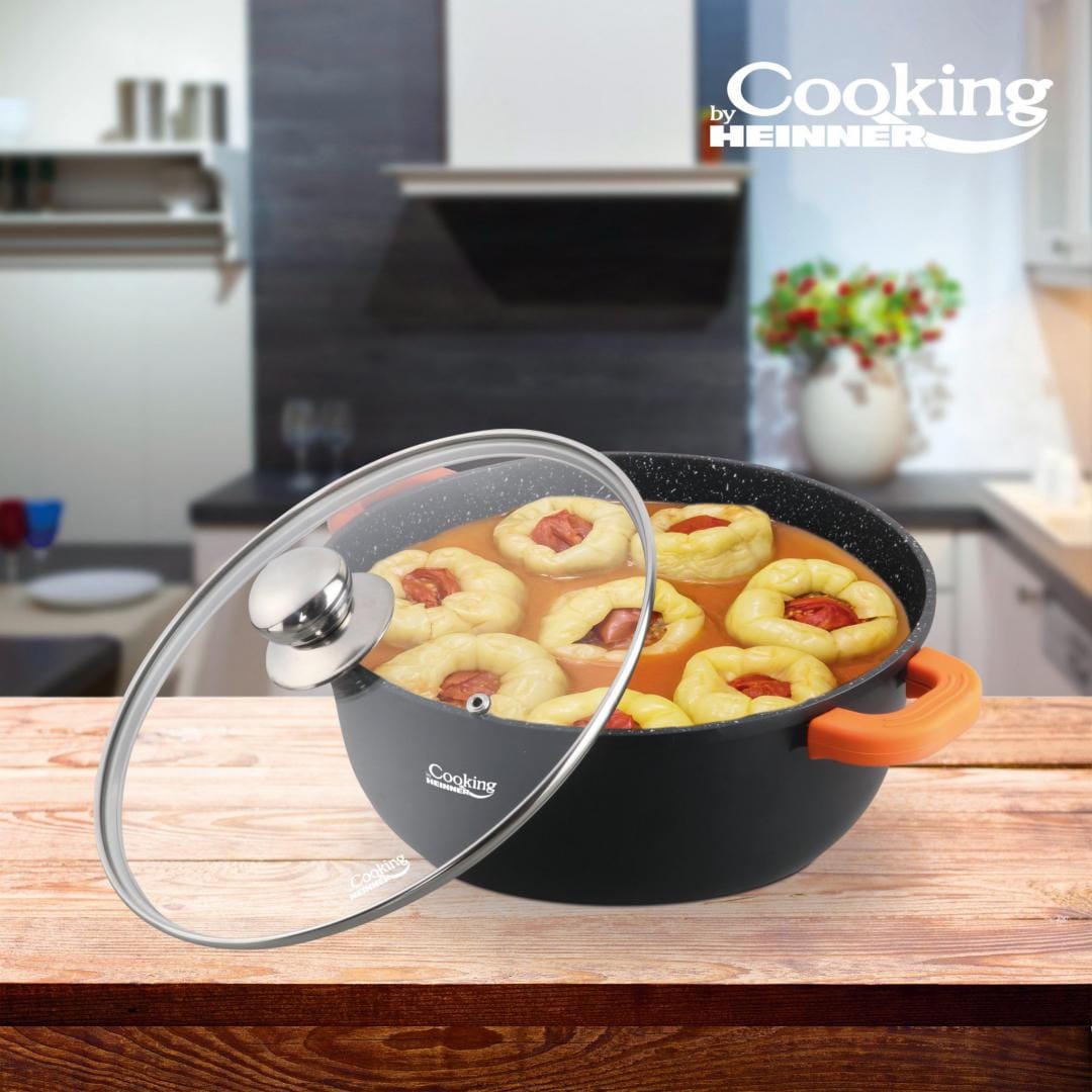 HEINNER SEMIOALA ALUMINIU TURNAT +CAPAC, 32 CM X 14.5 CM , 10 L, DARK LINE, COOKING  BY HEINNER 