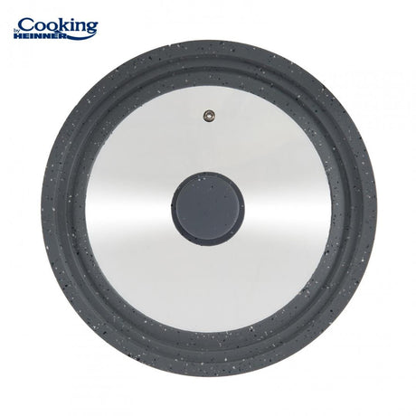 Heinner Capac oala Capac Oala Heinner HR-AER-28D32G | Sticla, Margine Silicon, 28-32cm, Gri