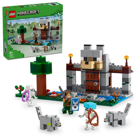 Set Constructie LEGO Minecraft 21261 | Fortareata Lupilor, 312 Piese, 8+