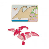 Puzzle din Lemn Pterodactil, 8 Piese, Momki