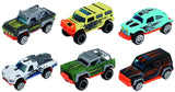Macheta Die Cast, Set 6 Camionete, Scara 1/64, 7.5CM, Diverse Modele și Culori- Alb, Albastru Deschis, Portocaliu, Verde, Galben, Albastru Inchis, Gri