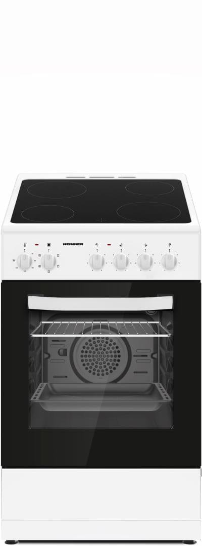 Heinner Aragaz Aragaz Electric Heinner HFSC-S56E4VWH | 4 Arzatoare, Cuptor Electric, Grill, Alb, 50x60x86cm