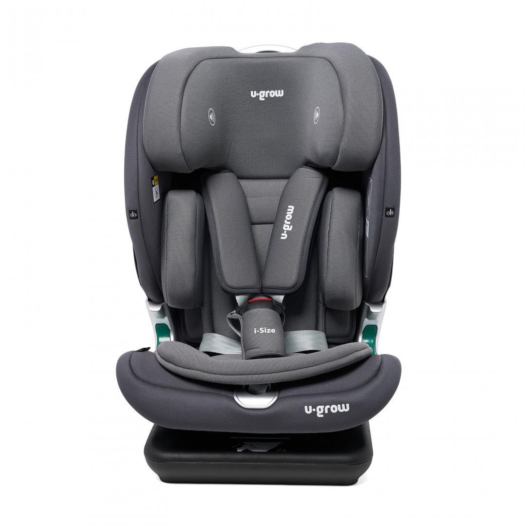 Scaun Auto I-size U-grow Goldfix Plus, Isofix, 76-150 Cm (9-36 Kg), Boxa Bluetooth, Gri