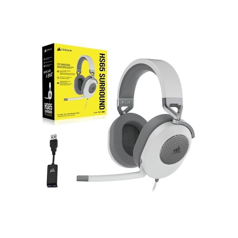 Corsair Casti Căști Corsair HS65 Surround CA-9011271-EU | 7.1, Multi-platform, Driver 50mm, Alb
