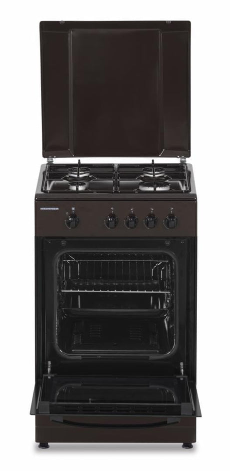 Heinner Aragaz Aragaz Gaz Heinner HFSC-SME50BRW | 50cm, 4 Arzatoare, Cuptor Gaz, Maro, 50x50x85cm