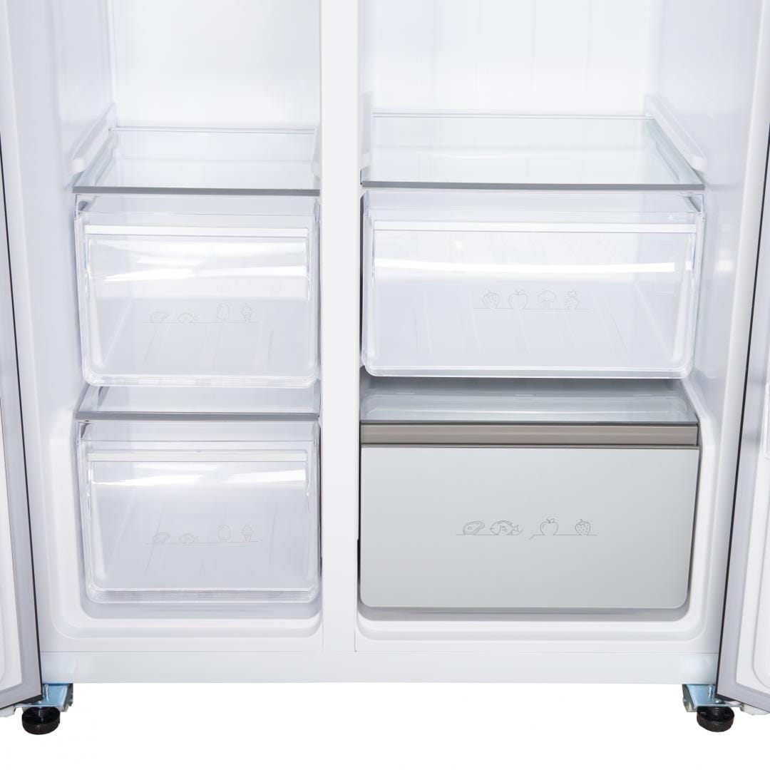 Heinner Resigilat - Side by side [RESIGILAT] Side-by-Side Heinner HSBS-HM592NFDXWDE++, 592L, Total No Frost, Clasa E, Inverter, Display LED