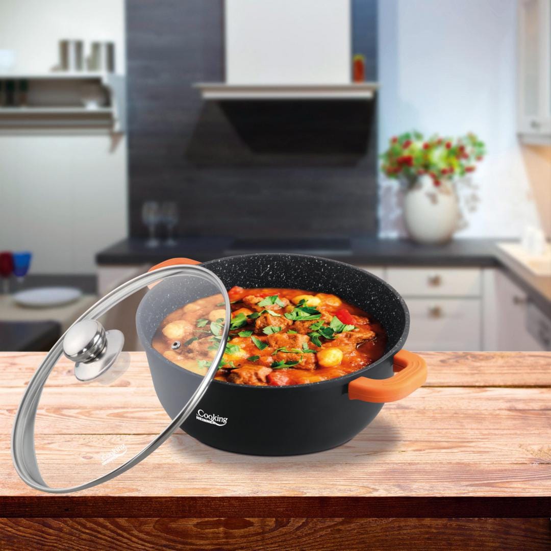 Heinner Cratita Cratita Heinner HR-SCO-A0320A | 20cm, 2.3L, Aluminiu Turnat, Dark Line, Capac Inclus