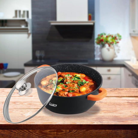 Heinner Cratita Cratita Heinner HR-SCO-A0320A | 20cm, 2.3L, Aluminiu Turnat, Dark Line, Capac Inclus