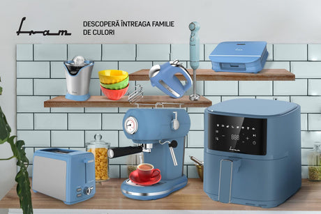 Fram Blender Blender de Mana Fram FHBL-RAC1200BL | 1200W, Motor DC, Viteza Variabila, Tocator 500ml, Albastru