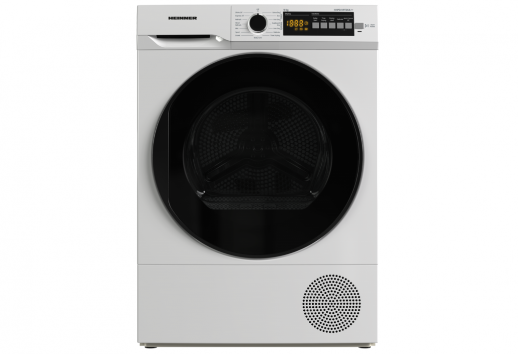 [RESIGILAT] Uscator de rufe Heinner HHPD-V9T2KA++ | Pompa de caldura, 9kg, A++, Alb, 60.9x59.6x84.5cm