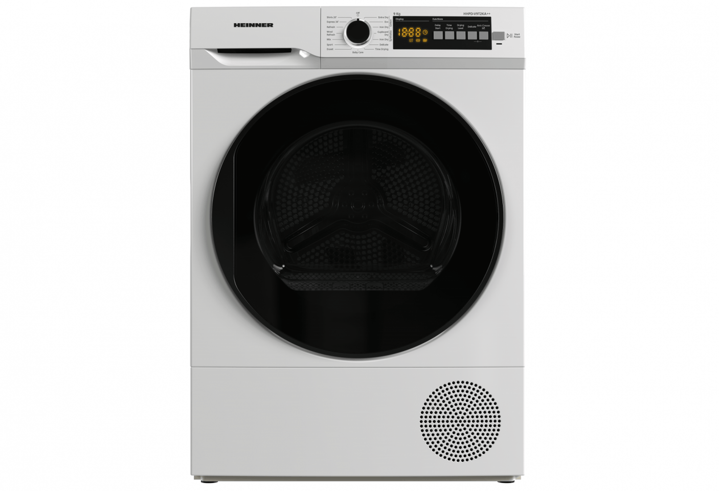 Heinner Uscator de rufe Uscator de rufe Heinner HHPD-V9T2KA++ | Pompa de caldura, 9kg, A++, Alb, 60.9x59.6x84.5cm