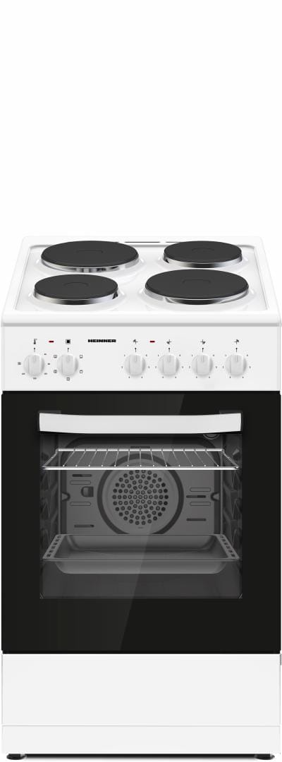 Heinner Aragaz Aragaz Electric Heinner HFSC-S56E4HMWH | 4 Zone, 56cm, Alb, 50x60x86cm
