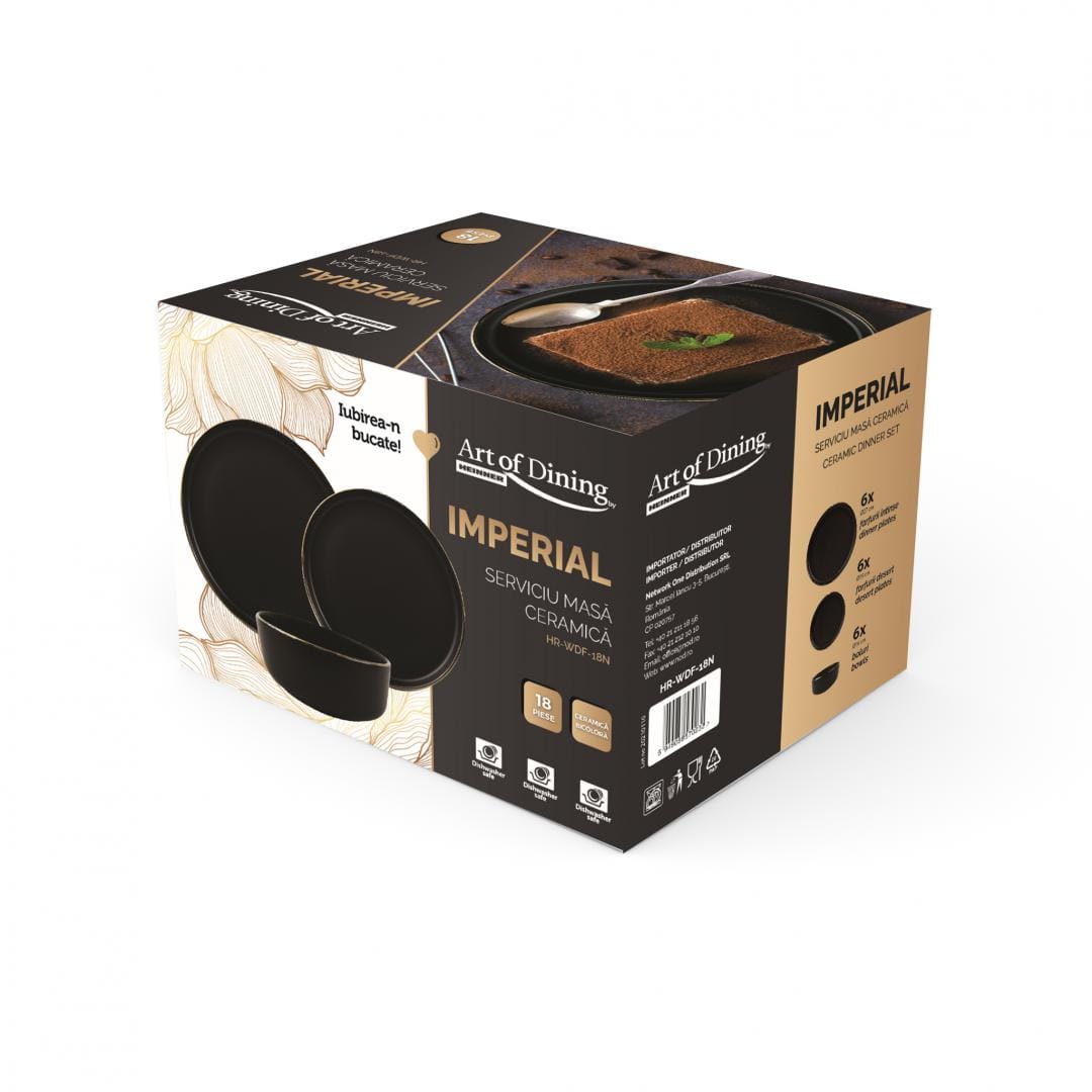 Heinner Set masa Set Masa Heinner HR-WDF-18N | 18 Piese, Ceramica, Imperial, Art of Dining