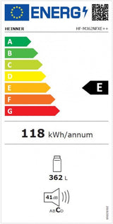 Heinner Frigider Frigider Heinner HF-M362NFXE++ | 362L, No Frost, A++, Inox, 59.5x61.8x185cm